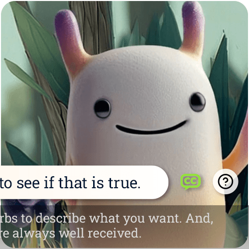 Closed captions and accessible learning features in the WLKR Learning System